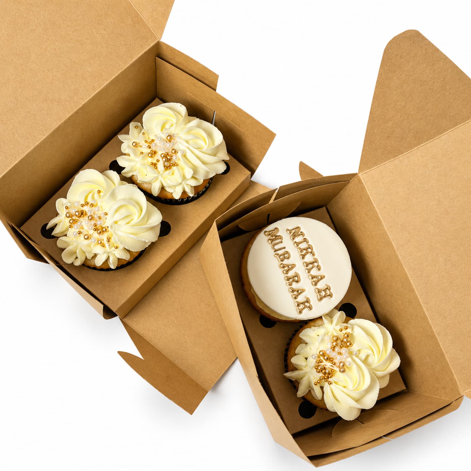 Brown Mini Cupcake Gift Boxes