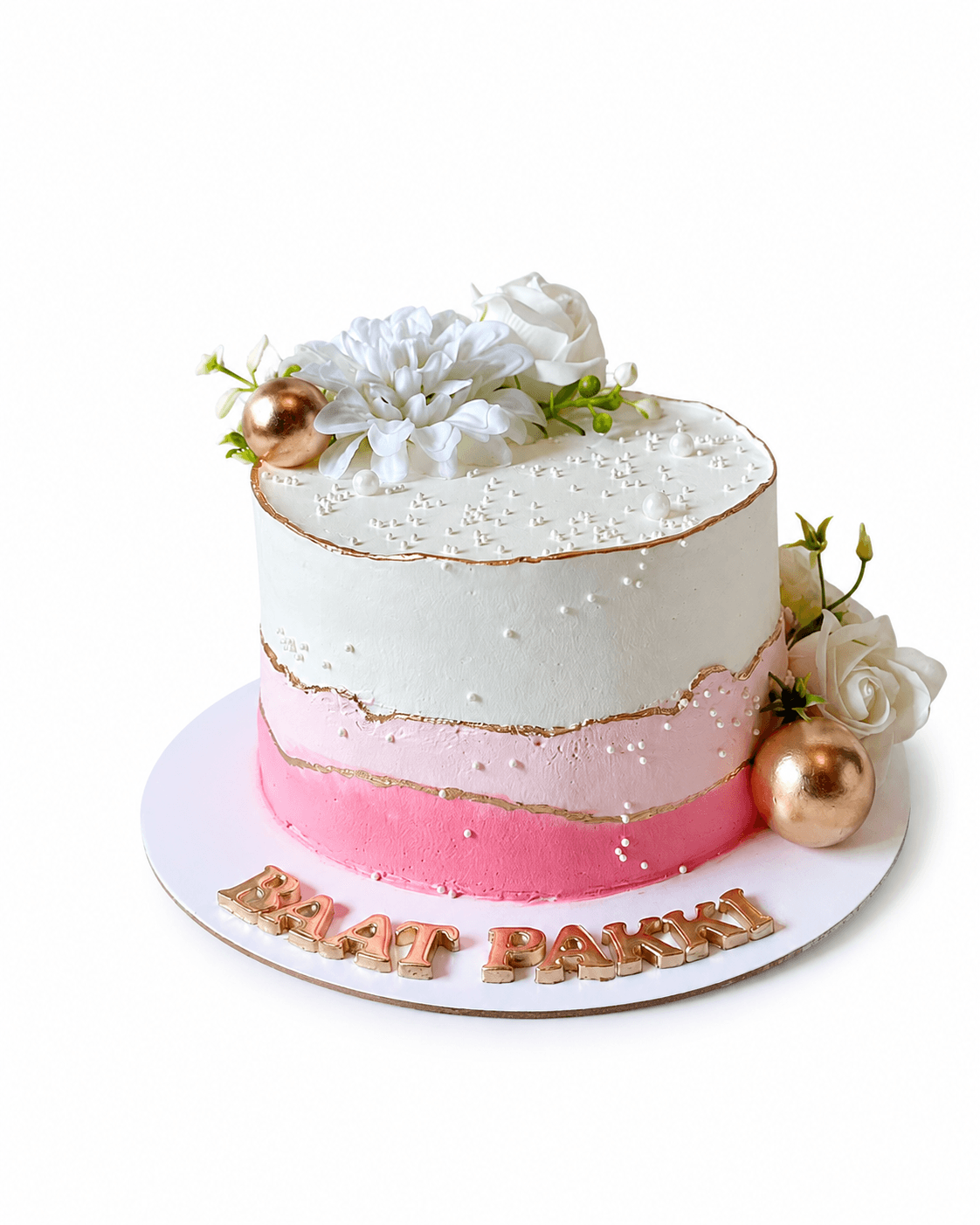 Pink Rose Engagement Cake