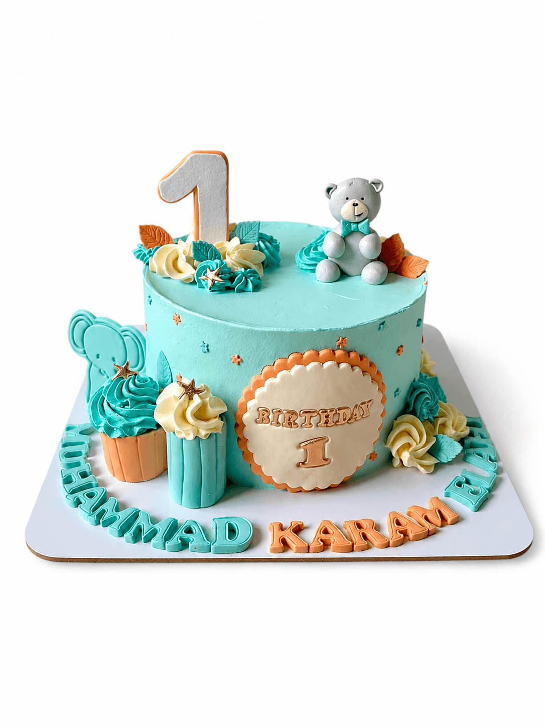 Turquoise Teddy Cake