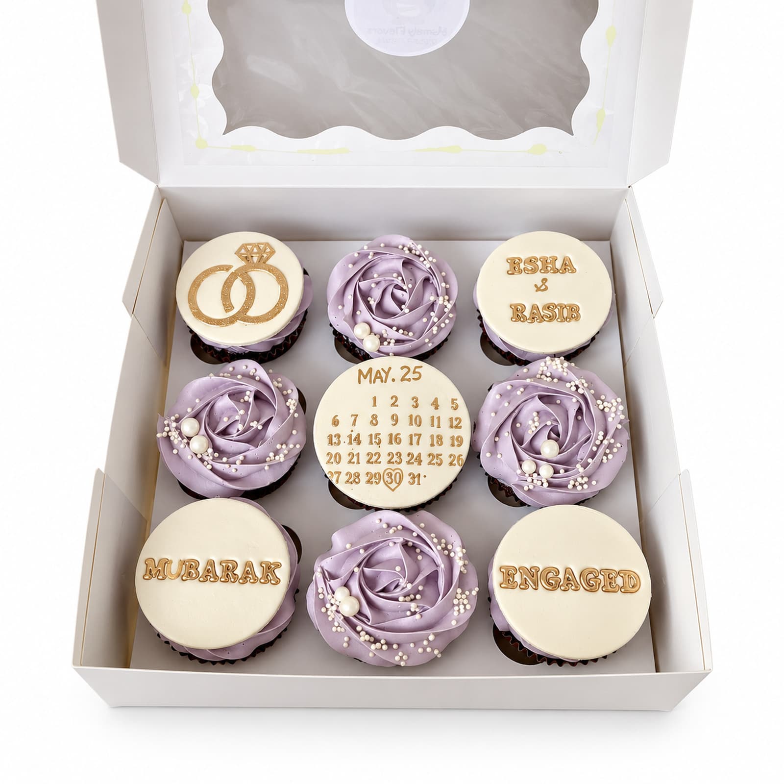 Purple Birthday Calendar Cupcake Box