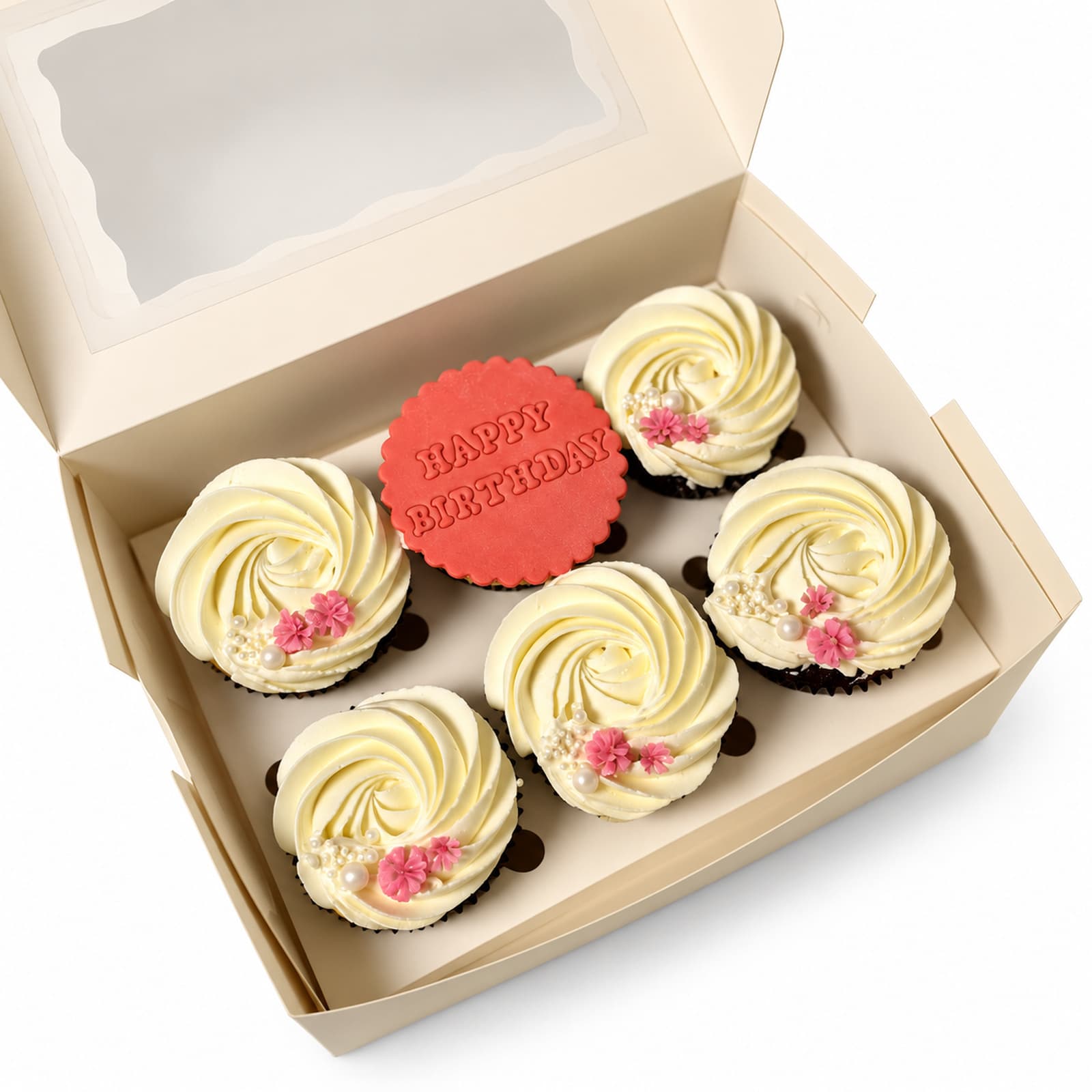 Pink Birthday Mini Cupcake Box